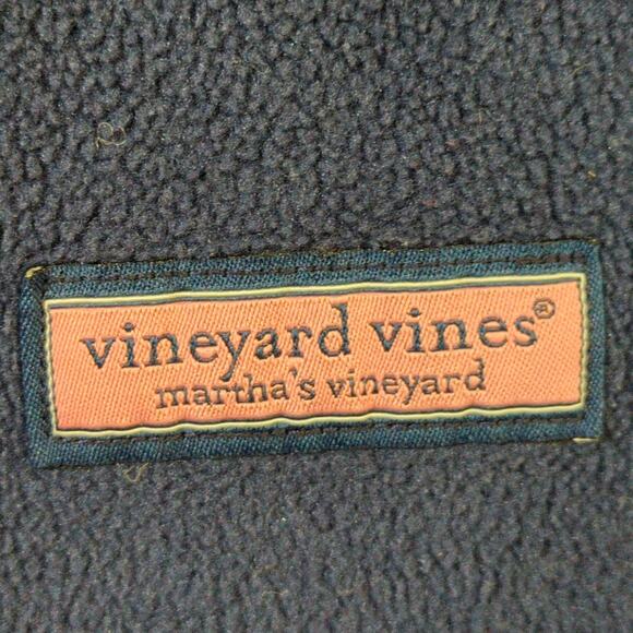 Vineyard Vines Vest Mens L Blue Fleece Pockets Full Zip - Picture 2 of 8